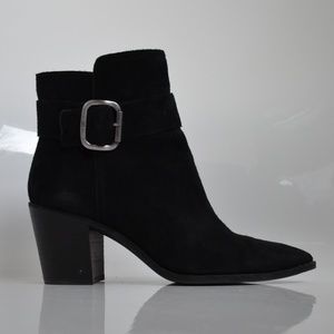 • SAM EDELMAN LEONIA SUEDE BUCKLE BOOTIE •